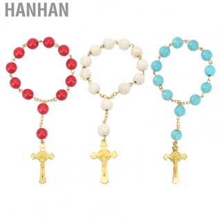 Hanhan Rosary Beads Catholic  Wide Applicability Car Hanging Rosary  for Car Decor