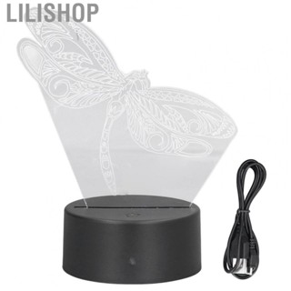 Lilishop Dragonfly Pattern 3D Light 7 Color Changing  Night Light USB  Powe