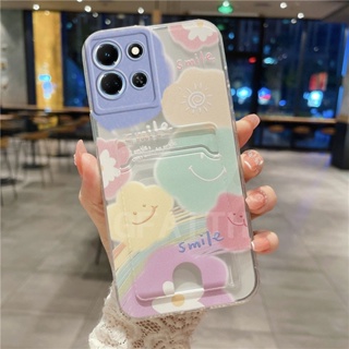 ใหม่ เคสโทรศัพท์ซิลิโคน TPU แบบนิ่ม ลายหน้ายิ้ม มีช่องใส่บัตร สําหรับ INFINIX NOTE 30 4G X6833B 30 5G X6711 30 Pro 30i 4G 2023 INFINIX NOTE30 Note30i