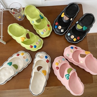 รองเท้าหัวใหญ่ การ์ตูนรักสาวแบน Sandals