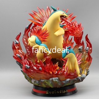  โมเดลฟิกเกอร์ PVC รูปปั้น Pokemon Typhlosion Quilava Cyndaquil GK EGG ขนาด 27 ซม. ของเล่นสะสม สําหรับเด็ก