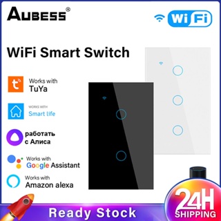 ❥❥ Tuya Us Wifi Smart Wall Switch Neutral Wire Required 1/2/3/4 Gang Smart Touch Switch For Smart Life App Alexa Google Home
