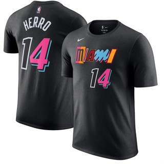 เสื้อยืด ลายทีมบาสเก็ตบอล NBA Miami Heat CITY Edition 2021/22 No 22 Jimmy Butler - No. 14 Tyler Herro คอลเลกชัน