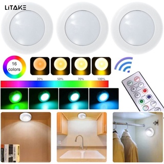 【LITAKE】ไฟ Led ไร้สาย 6 ชิ้น พร้อมรีโมตคอนโทรล 80 Lumens สําหรับห้องครัว