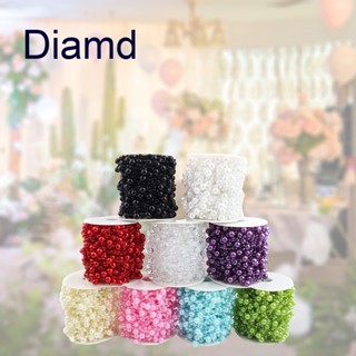 Diamd สายโซ่ลูกปัดไข่มุกเทียม 30 เมตร สําหรับตกแต่งงานแต่งงาน ปาร์ตี้ DIY