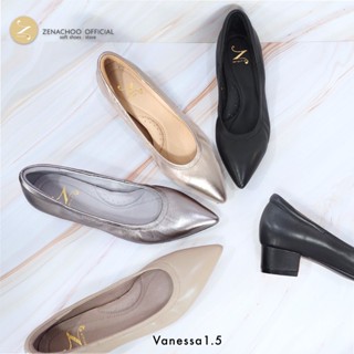 ทรงปกติ: เปลี่ยนไซส์ได้-ไม่รับคืน Zenachoo รุ่น Vanessa1.5 สูง 1.5 นิ้ว รองเท้าหนังแกะแท้หัวแหลม พื้นนุ่ม