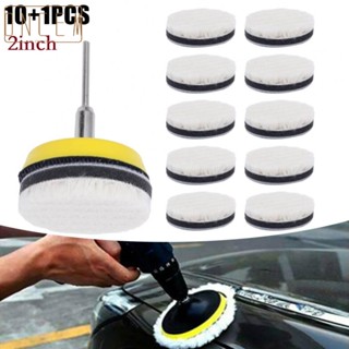 【ONCEMOREAGAIN】Buffing Pads Wool Polishing Pads Wool Waxing 2inch Accessories Bonnets Buffing