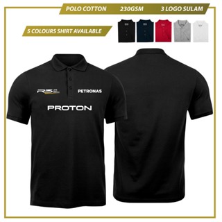 เสื้อยืดโปโล ผ้าฝ้าย พิมพ์ลายโลโก้ Proton R3 Limited Edition Petronas Baju แฟชั่นสําหรับผู้ชาย