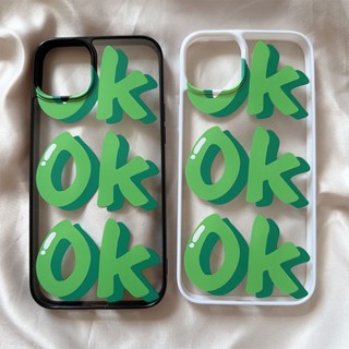 เคสโทรศัพท์มือถือ ลายภาษาอังกฤษ OK เรียบง่าย สําหรับ iPhone14 13 11 12Promax 11Promax 12Pro 14plus X XS XR 7 8 plus