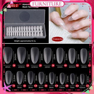 ♕ Nail Art 300pcs Nail Art Fake Nails Fully Frosted Light Thin Free From Scratches Creases Fully Attached T Almond Nail Piece Manicure Tool For Nail Shop FURNITURE