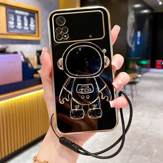 เคสโทรศัพท์มือถือ ลายนักบินอวกาศ พร้อมสายคล้อง สําหรับ Xiaomi Poco X5 X4 M4 Pro 4G 5G X3 NFC F3 F4