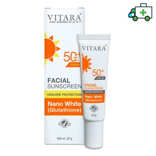 VITARA Facial sunscreen SPF50+ PA++ 20 G ครีมกันแดดผสมกลูตาไธโอน [Life]