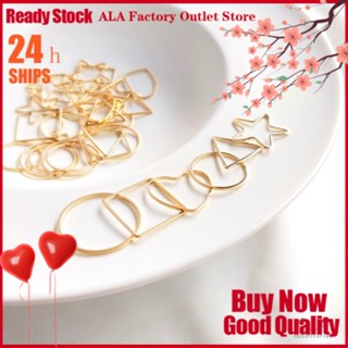 💖เครื่องประดับ DIY💖14K แสงทองรักห้าแฉกดาววงกลมวงกลมวงกลมสามเหลี่ยมเรขาคณิตแหวนแหวนแหวนแขวน DIY หูจี้อุปกรณ์เสริม【วงกลม / แหวน】