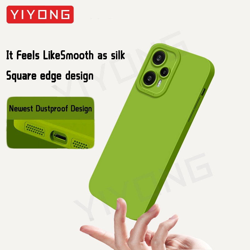 กรณีบน PocoF5 YIYONG สแควร์ซิลิโคนเหลวสําหรับ Xiaomi Poco รูปที่ 2