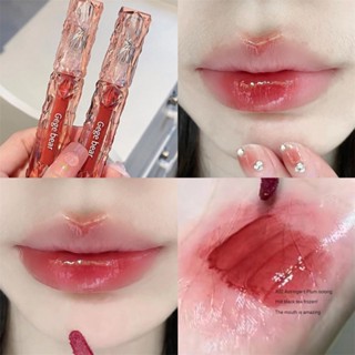 【COD】Gege Bear Brown Mirror Glass Lipstick Liquid Crystal Lip Glaze Water Light Waterproof Long-lasting Jelly Pink Lip Tint Cosmetics For Women Beauty