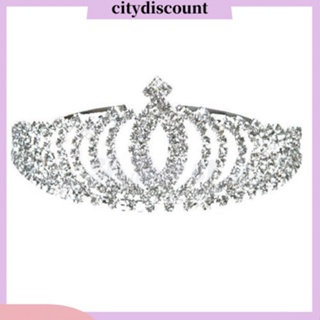 &lt;citydiscount&gt; มงกุฎเจ้าหญิง ประดับพลอยเทียม สําหรับเจ้าสาว งานแต่งงาน งานพรอม ปาร์ตี้