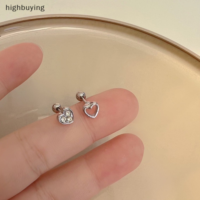 [highbuying] 1 คู่ กลวง หัวใจ ต่างหูกระดูกหู เล็บ สําหรับผู้หญิง กระดูกอ่อน ต่างหูเกลียว ต่างหูสตั๊ด ต่างหูร่างกาย เครื่องประดับ ของขวัญใหม่ พร้อมส่ง