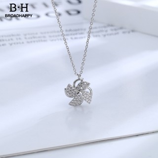 Broadhappy สร้อยคอโซ่ จี้รูปกังหันลม เครื่องประดับ สําหรับผู้หญิง