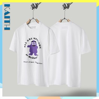 พร้อมส่ง เสื้อยืดคอกลม แขนสั้น ผ้าฝ้าย พิมพ์ลายการ์ตูนตัวอักษร สีม่วง ทรงหลวม โอเวอร์ไซซ์ สไตล์ฮิปฮอป พลัสไซซ์ เหมาะกับฤดูร้อน สําหรับผู้ชาย และผู้หญิง