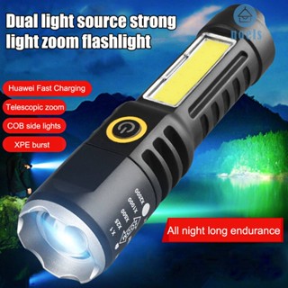 [Noel.th] ไฟฉายฉุกเฉิน กันน้ํา ซูมได้ XPE COB LED Type-C ชาร์จ USB สําหรับตั้งแคมป์
