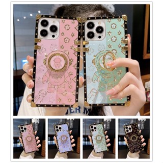 เคสโทรศัพท์มือถือ ทรงสี่เหลี่ยม กันกระแทก ลายนักบินอวกาศ พร้อมแหวนนิ้ว สําหรับ Tecno Spark GO 2023 Spark 10 PRO Spark10C Tecno Pova 4 Spark8P Spark7T 10C 8P 7T 8C 9 POP6 GO PRO 6AIR 5AIR