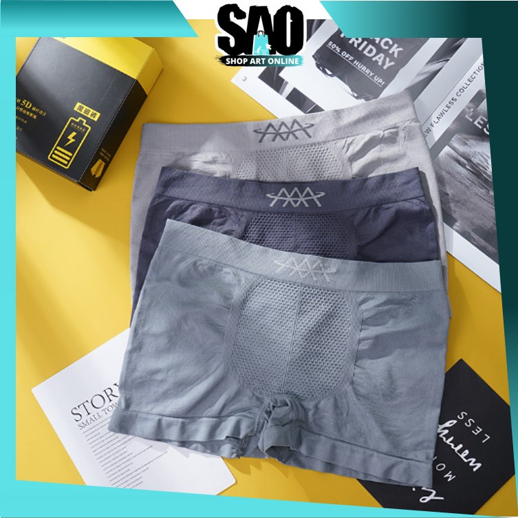SAO - C5835 ชุดชั้นในชาย 3 ชิ้น / กางเกงชั้นในชายไร้ตะเข็บ (สีสุ่ม) / บ๊อกเซอร์ผู้ชายนําเข้า / Under