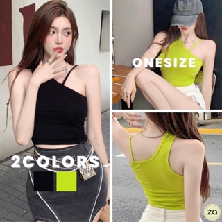 💥HOT SALE💥เสื้อสายเดี่ยว ทรงคอเฉียงแต่งสายเดี่ยวคาดหนึ่งข้าง 2 สี