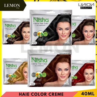Nisha Creme Hair Color 40ml No Ammoniaนิชา แฮร์ คัลเลอร์ ครีม สีย้อมผม ไม่มีแอมโมเนีย(ดำ,น้ำตาลเข้ม,ช็อคโกแลต,น้ำตาลทอง)