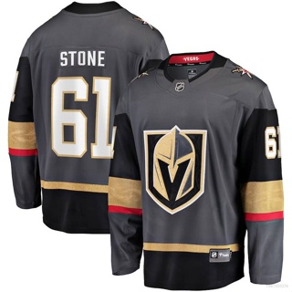 เสื้อกีฬาแขนยาว ลาย HQ1 NHL Vegas Golden Knights Jersey Mark Stone Gray พลัสไซซ์ QH1