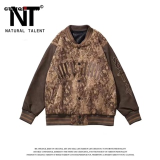 baseball jacke เสื้อแจ็คเก็ตเบสบอล Nt เสื้อแจ็กเก็ตเบสบอล ปักลาย สไตล์ฮิปฮอป อเมริกัน ย้อนยุค ฤดูใบไม้ผลิ ฤดูใบไม้ร่วง สําหรับผู้ชาย และผู้หญิง