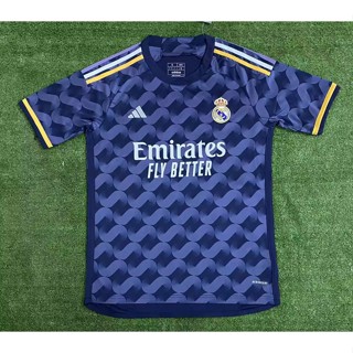 เสื้อกีฬาแขนสั้น ลายทีมฟุตบอล Real Madrid ทีมเยือน 23-24 ไซซ์ S-XXL AAA