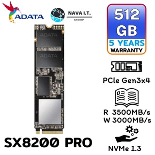 COINSคืน15%⚡FB9JMZV6⚡ ADATA XPG 512GB SSD รุ่น SX8200 PRO PCIE GEN3X4 M.2 2280 ประกัน 5 ปี