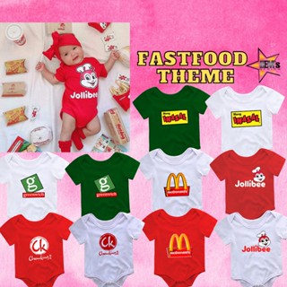 ชุดรอมเปอร์ ธีม Jollibee Mcdo Chowking Pizza Hut Greenwich สําหรับเด็กทารก 3UNS