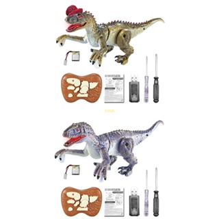 Youn ของเล่นไดโนเสาร์ไฟฟ้าจําลอง RC Dino Walking VelociRaptor ควบคุมระยะไกล สําหรับเด็ก