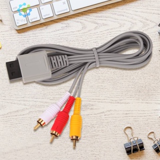 อะแดปเตอร์สายเคเบิ้ลเสียงวิดีโอ AV Composite 3 RCA สําหรับ Nintendo Wii Cord Wire [Hidduck.th]