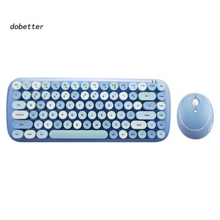 &lt;Dobetter&gt; ชุดเมาส์คีย์บอร์ดไร้สาย PC 2.4G สีแคนดี้ สําหรับออฟฟิศ