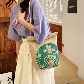 Starbucks กระเป๋าเป้สะพายหลัง กระเป๋านักเรียน กระเป๋าโท้ท ลําลอง จุของได้เยอะ 30 ซม. สําหรับเด็กนักเรียน