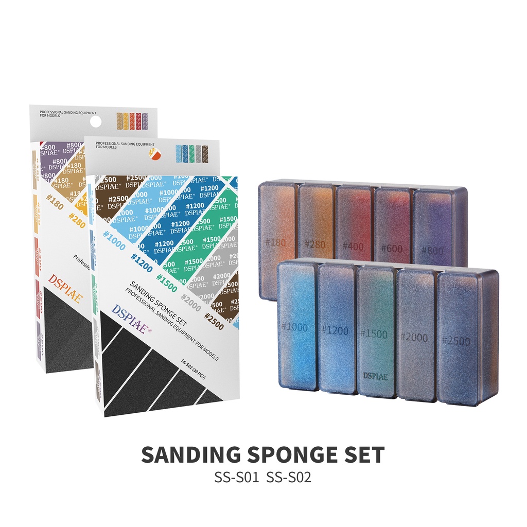 DSPIAE SS-S01 SS-S02 Sanding Sponge Set For Gundam Model Hobby