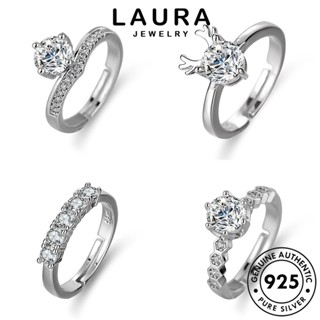 Laura Jewelry แหวนเพชรโมอิส เงิน 925 เรียบง่าย เครื่องประดับ สําหรับผู้หญิง M070