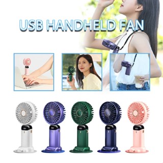 New USB Handheld Fan Mini Fan Digital Display Folding Aromatherapy Electric Fan