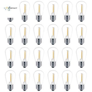 หลอดไฟ LED S14 3V พลังงานแสงอาทิตย์ กันแตก สีขาวอบอุ่น แบบเปลี่ยน สําหรับกลางแจ้ง 24 แพ็ค