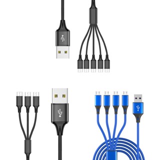 Toyou 3 4 5 in 1 สายชาร์จ USB 2 0 USB-A Male to 2 Micro USB สําหรับอุปกรณ์ 2 ชิ้น