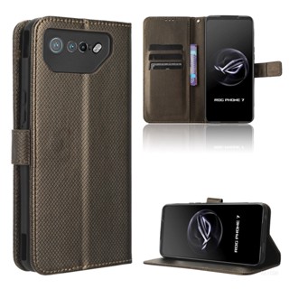 เคสโทรศัพท์มือถือหนัง ฝาพับ กันกระแทก พร้อมสายคล้อง สําหรับ Asus ROG Phone 5 6 7 Zenfone 7 9