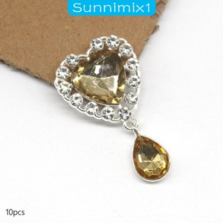 [Sunnimix1] กระดุมพลอยเทียม รูปหัวใจ สําหรับเสื้อผ้า งานฝีมือ 10 ชิ้น