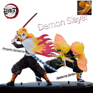 โมเดลฟิกเกอร์ Demon Slayer Fighting state Rengoku Kyoujurou Agatsuma Zenitsu สําหรับตกแต่งสํานักงาน