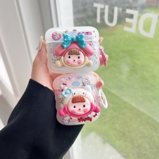 เคสหูฟังบลูทูธ ลายโบ 3D สีฟ้า สําหรับ Airpods 1 2 Pro 3 Generation Pro2