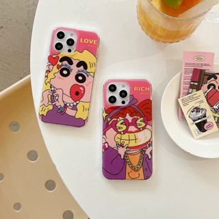 เคสโทรศัพท์มือถือ ลายการ์ตูนชินจัง พร้อมสายคล้อง สําหรับ iPhone 14 Pro Max 13 12 11