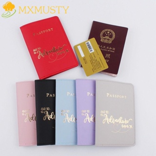 MXMUSTY ซองหนัง PU พิมพ์ลายตัวอักษร สําหรับใส่หนังสือเดินทาง บัตรประจําตัวประชาชน บัตรประจําตัวประชาชน