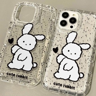 เคสโทรศัพท์มือถือ ซิลิโคนนุ่ม TPU ใส กันกระแทก ลายกระต่ายน่ารัก สําหรับ IPhone 14 13 11 12 Pro XS Max XR X 8 7 6S Plus