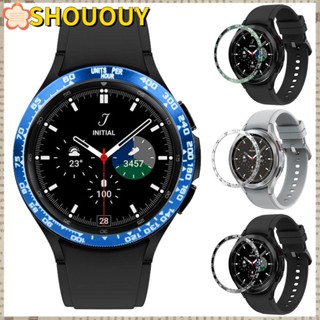 SHOUOUY เคสกรอบโลหะ ป้องกันรอยขีดข่วน สําหรับ Samsung Galaxy Watch 4 Classic 42 มม. 46 มม.